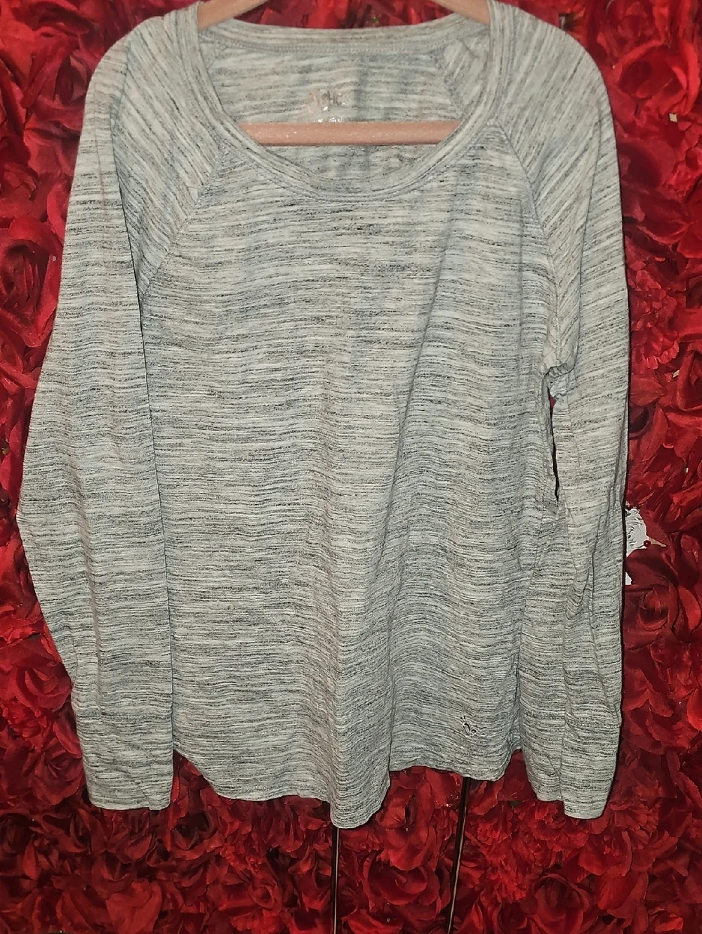 Justice Girls Heathered Gray Marled Long-Sleeve shirt Size 12